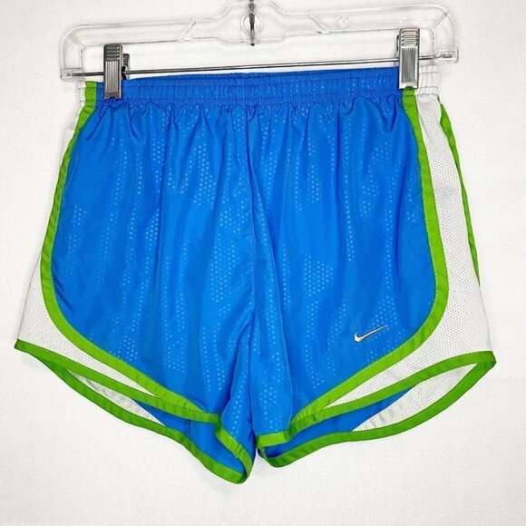 Nike Dri-Fit Tempo Women's Small 3” Running Shorts Lined Blue Green White - Picture 1 of 4